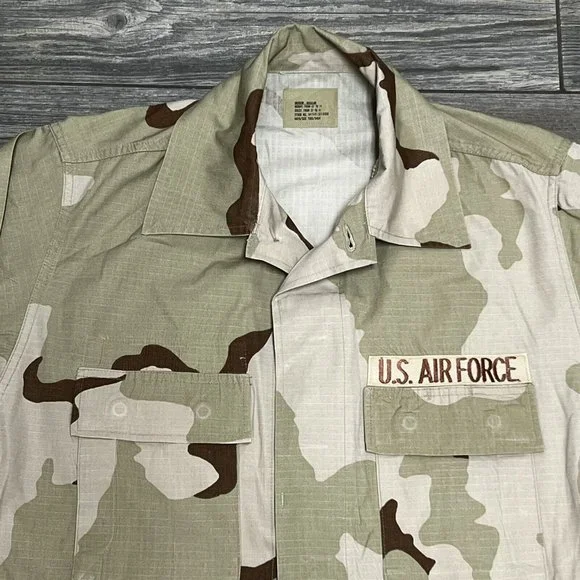 US Air Force Combat Military Coat Desert Jacket Medium Regular Camouflage Beige - Picture 5 of 16